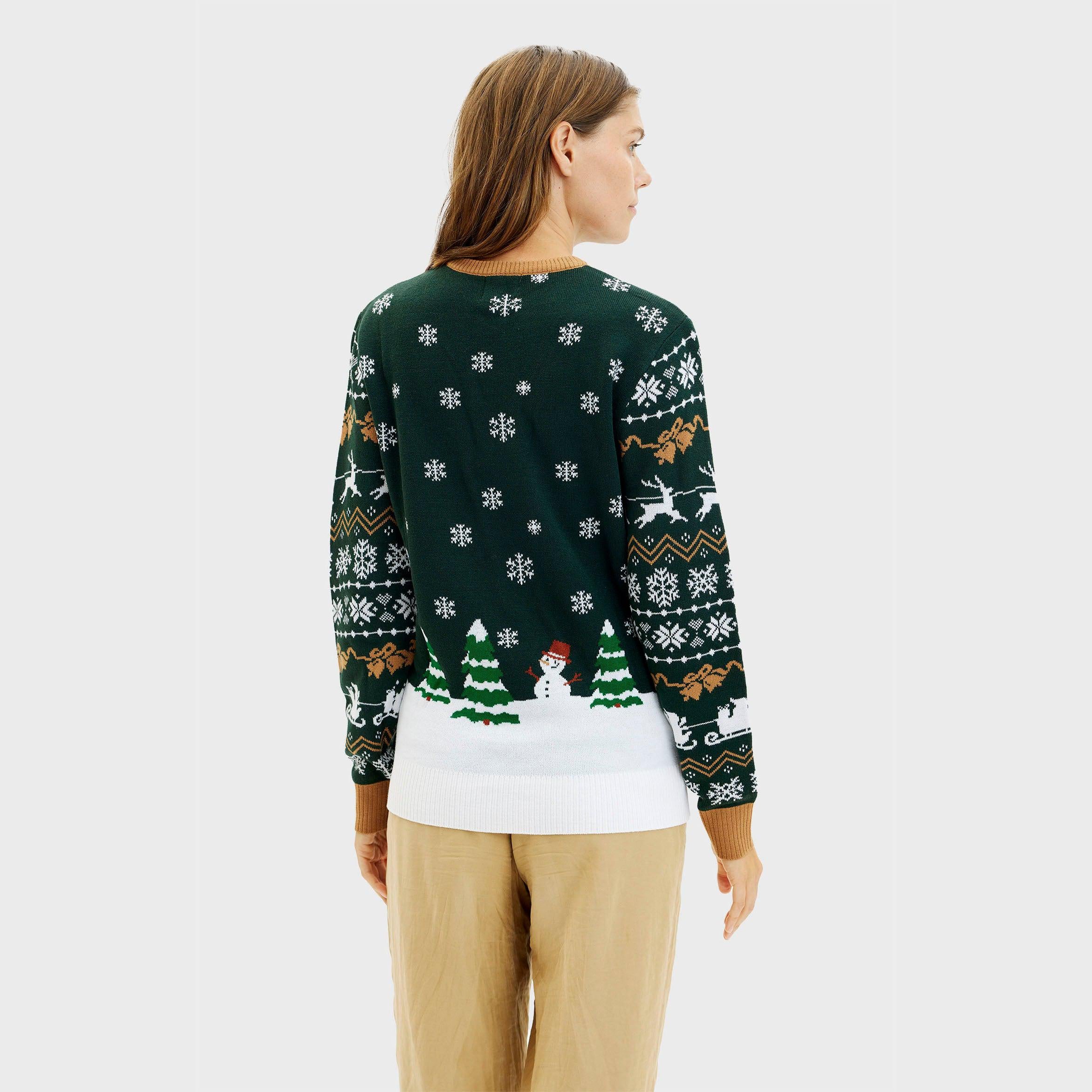Santa Claus Is Coming To Town Vert LED - Femme